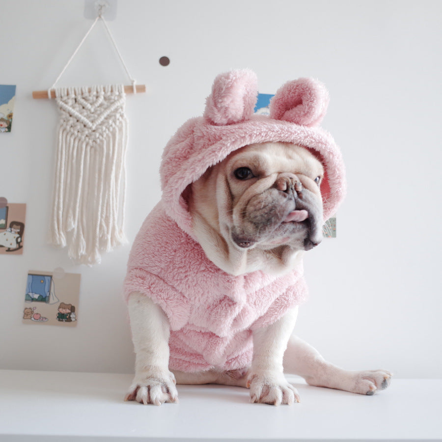 Pet Apparel Embroidery Cartoon Hooded piggy, piggy top
