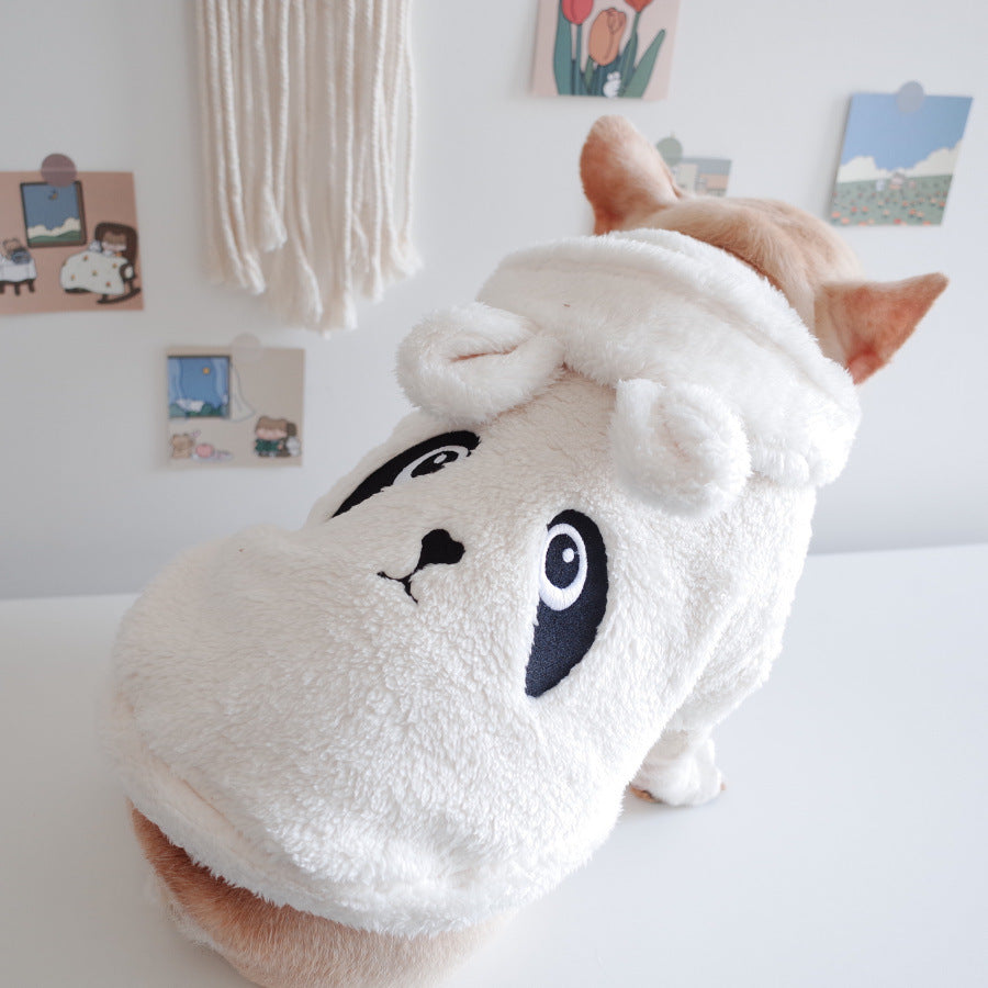 Pet Apparel Embroidery Cartoon Hooded piggy, piggy top
