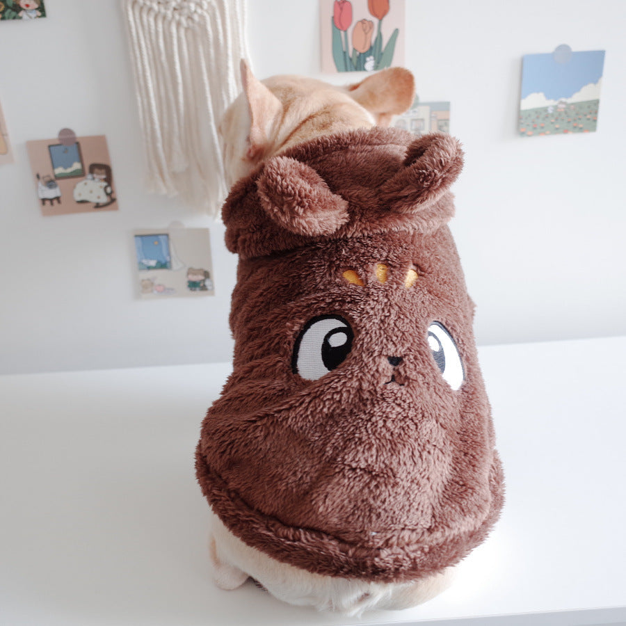 Pet Apparel Embroidery Cartoon Hooded piggy, piggy top